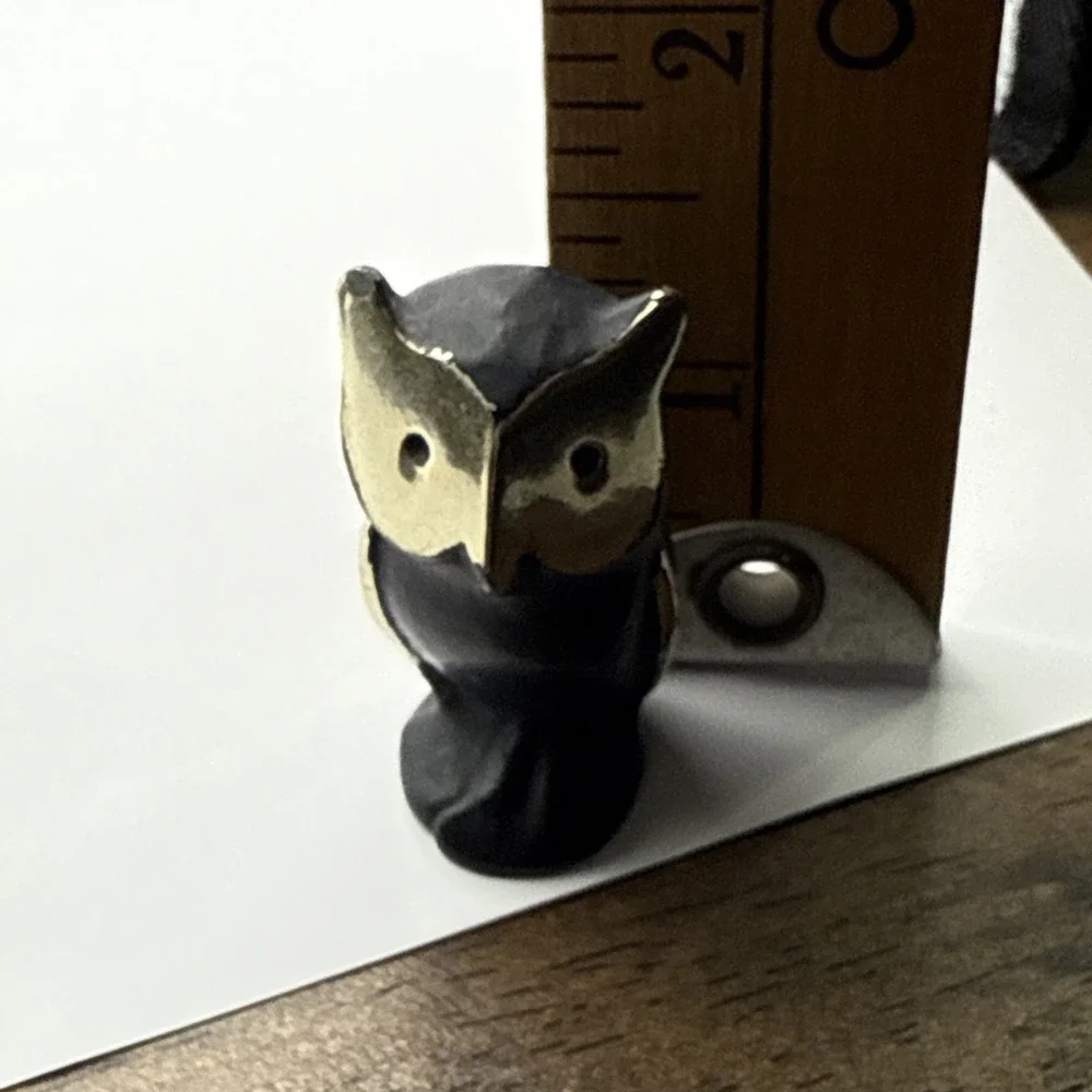 Vintage Walter Bosse Brass Owl Miniature Figure MCM 1.75